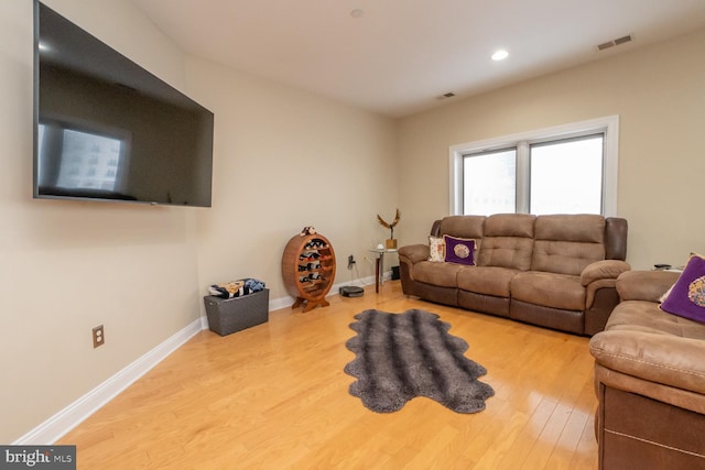 living room featuring hardwood / wood-style flooring