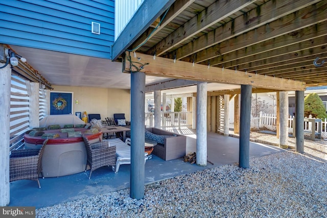 view of patio featuring an outdoor living space