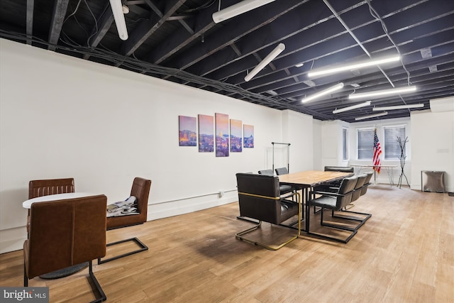 dining space featuring hardwood / wood-style floors