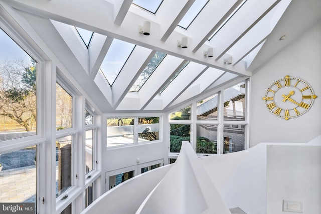 interior space with a skylight