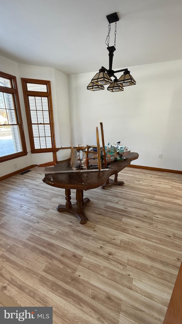 dining room with light hardwood / wood-style floors