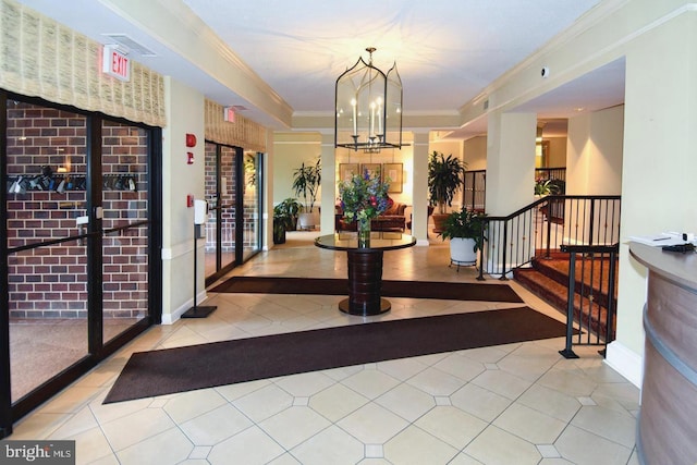 building lobby featuring stairs