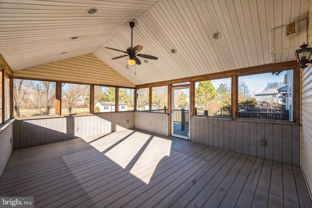 wooden terrace with ceiling fan