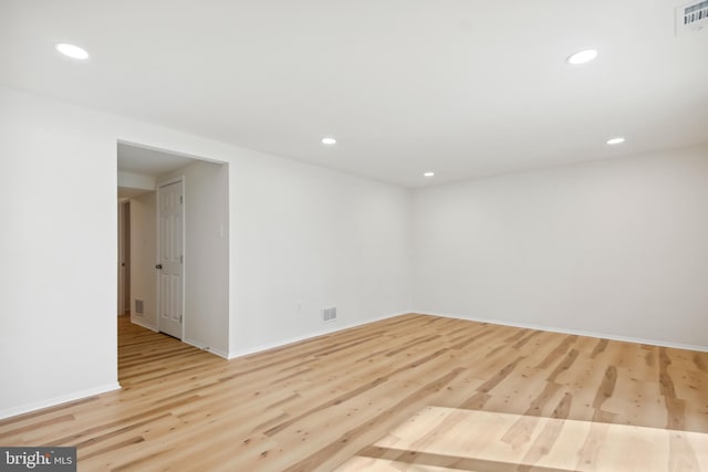 empty room featuring light wood-type flooring