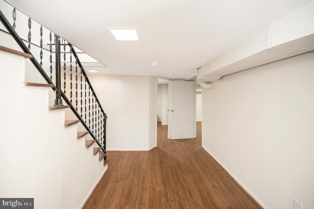 interior space with hardwood / wood-style flooring