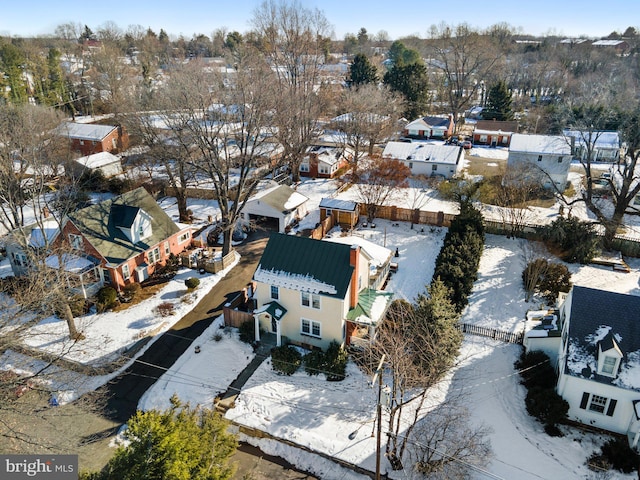 view of snowy aerial view