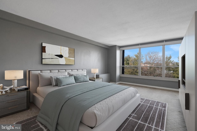 bedroom featuring a textured ceiling