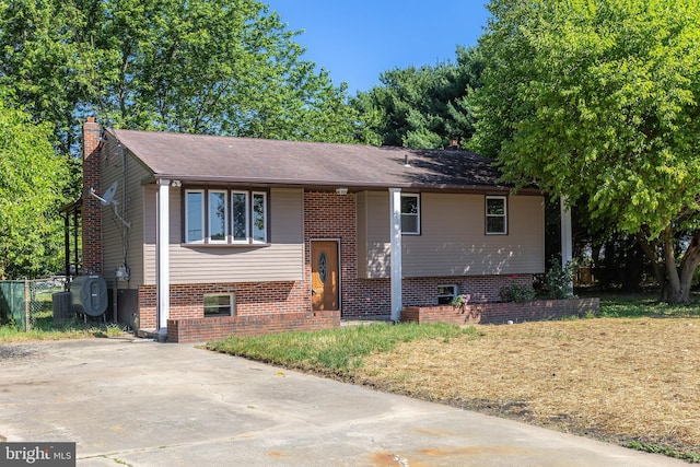 bi-level home with central AC unit