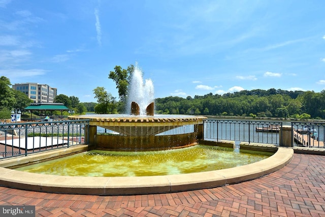 view of community featuring a water view