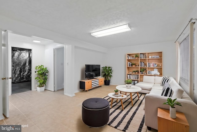 view of tiled living room