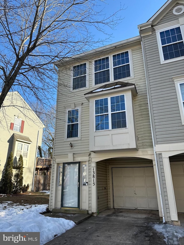 view of property with a garage