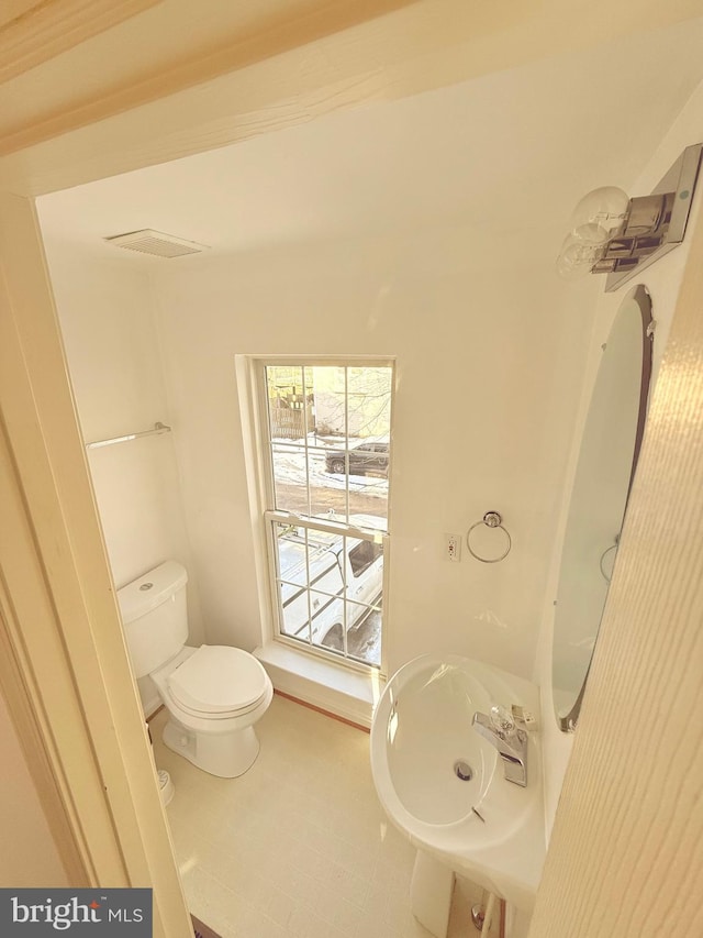 bathroom with sink and toilet