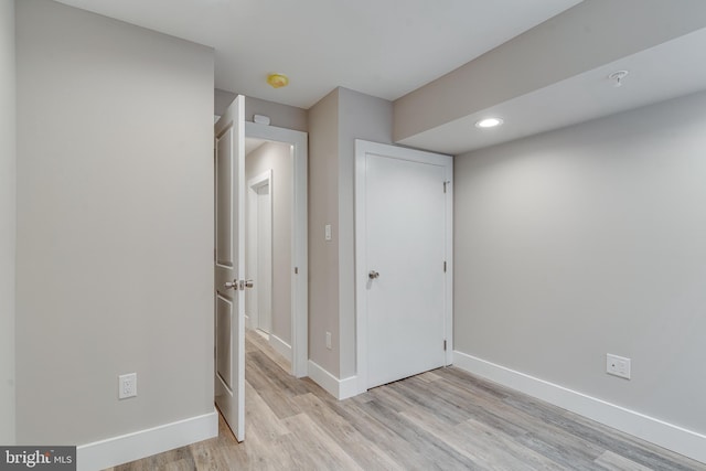 unfurnished bedroom featuring light hardwood / wood-style flooring