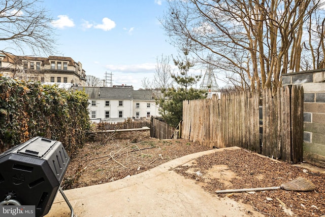 view of yard with fence