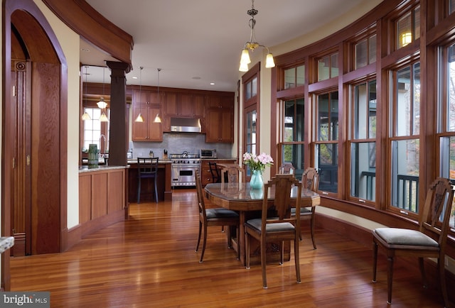 dining room featuring dark hardwood / wood-style floors