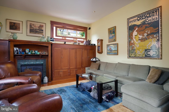 living room featuring light hardwood / wood-style floors