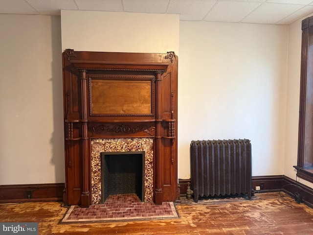 room details featuring hardwood / wood-style floors and radiator