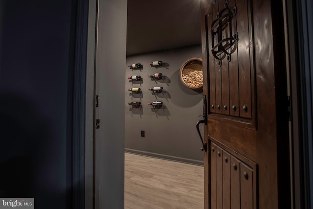 interior space with hardwood / wood-style floors