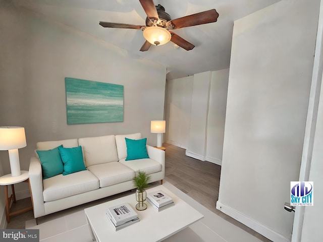 living room featuring light hardwood / wood-style flooring