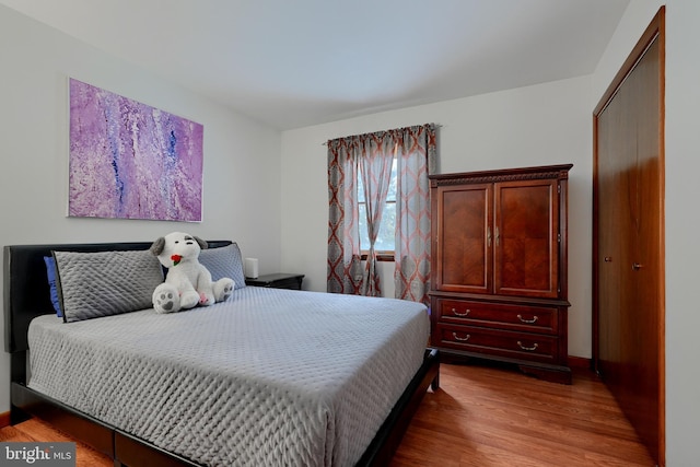 bedroom featuring light hardwood / wood-style floors