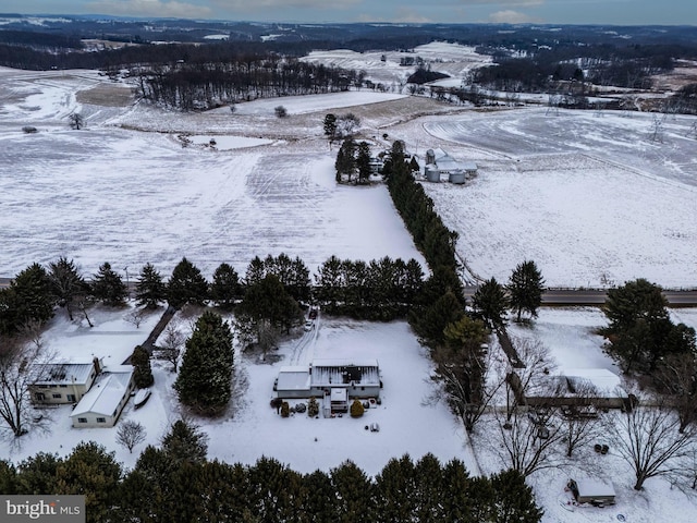 view of snowy aerial view