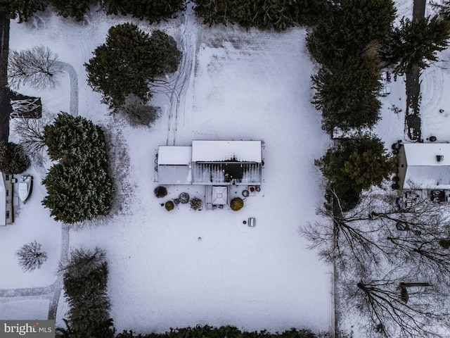 view of snowy aerial view