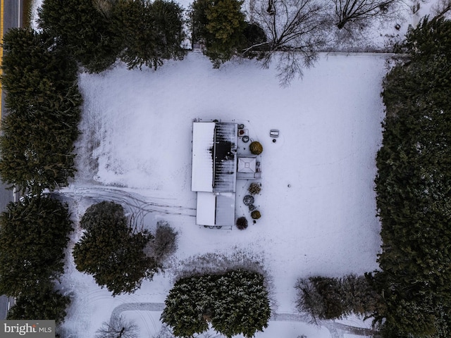 view of snowy aerial view