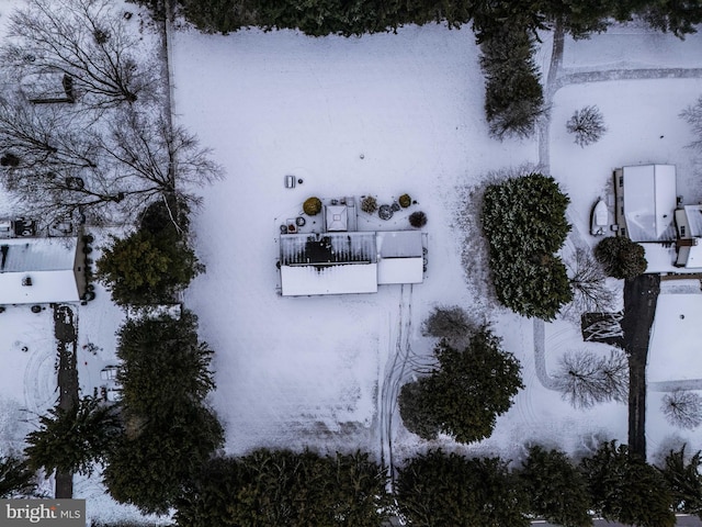 view of snowy aerial view