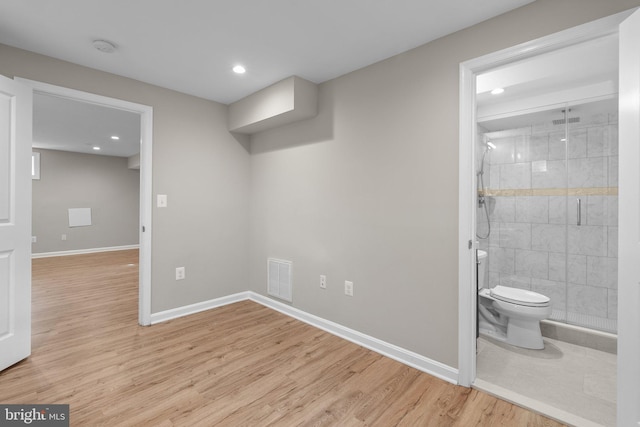 interior space with light hardwood / wood-style floors