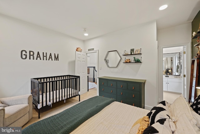 view of carpeted bedroom