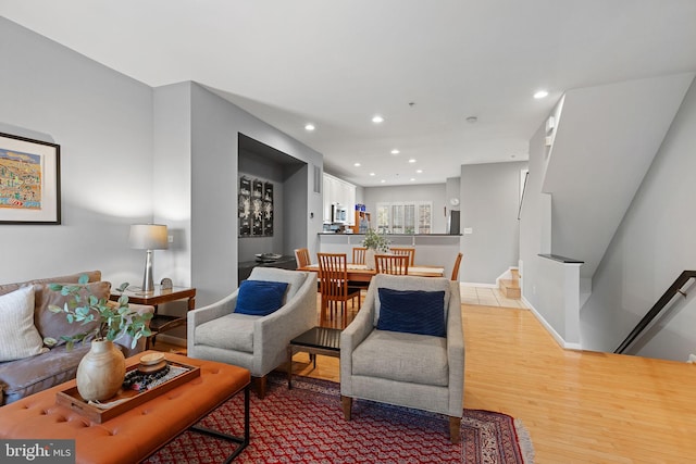 living room featuring wood-type flooring