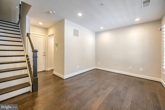 interior space featuring dark wood-type flooring