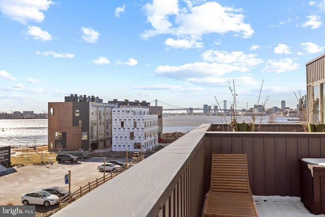 balcony with a water view