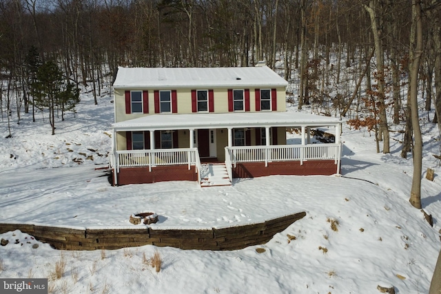 view of front of home with covered porch