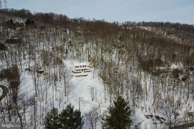 view of snowy aerial view