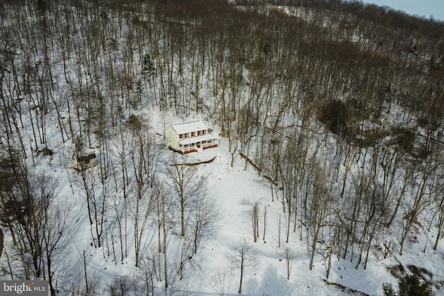 view of snowy aerial view