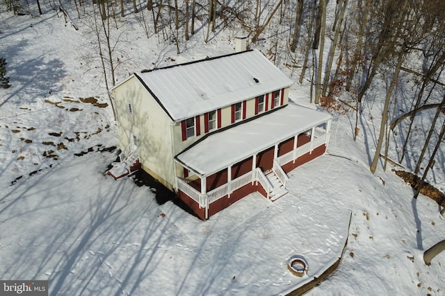 view of snowy aerial view