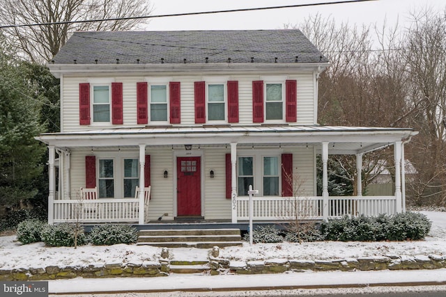 view of front of property with covered porch