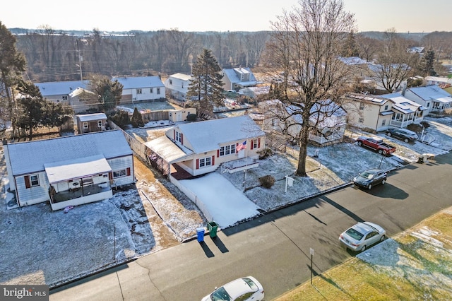 aerial view featuring a residential view