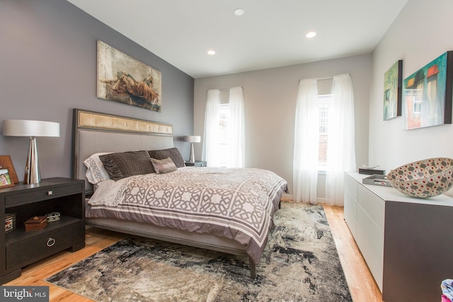 bedroom featuring light hardwood / wood-style flooring