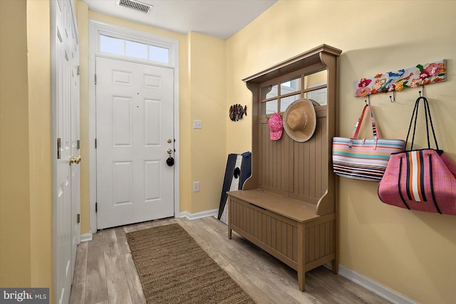 mudroom featuring light hardwood / wood-style flooring