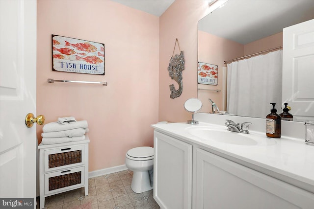 bathroom featuring toilet and vanity