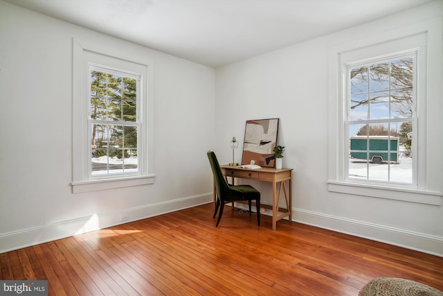 office with hardwood / wood-style floors