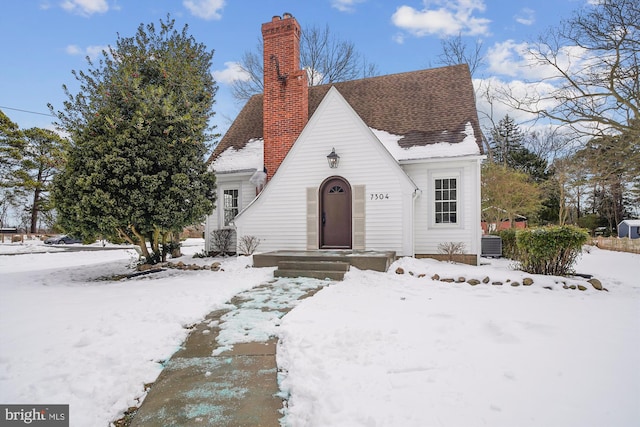 view of front of home with central AC unit