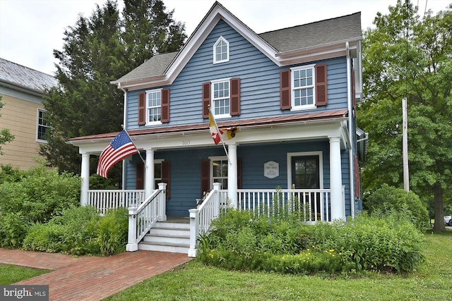 view of front of property with a porch