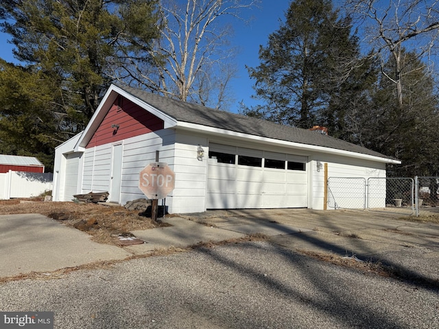 view of garage