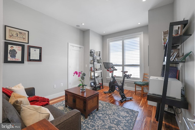 office with hardwood / wood-style floors