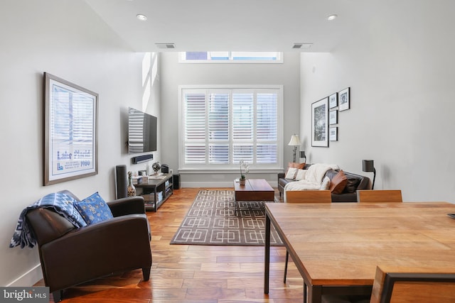 living room featuring hardwood / wood-style flooring