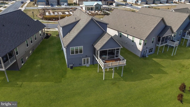 bird's eye view with a residential view