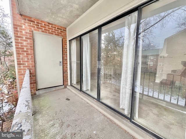 interior space featuring a balcony